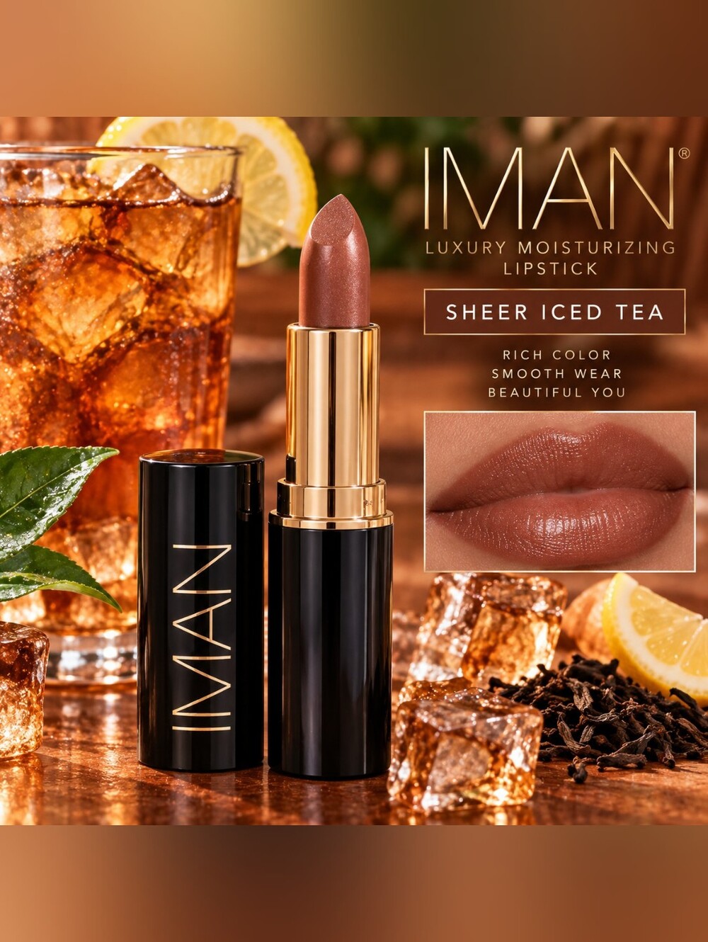 IMAN Sheer Iced Taupe Lipstick - Taupe